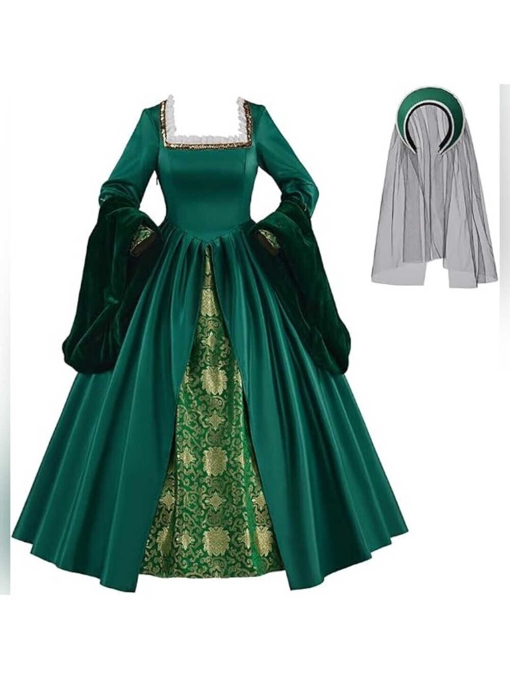 NWOT ZODICOS Anne Boleyn Tudor Queen Renaissance Ball Gown Costume Cosplay, 2XL